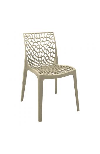 Καρέκλα στοιβαζόμενη Hush pakoworld pp σε cappuccino απόχρωση 50x57x81εκ