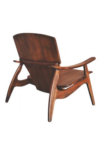 Πολυθρόνα Brazin pakoworld καρυδί teak ξύλο 72x71x77εκ