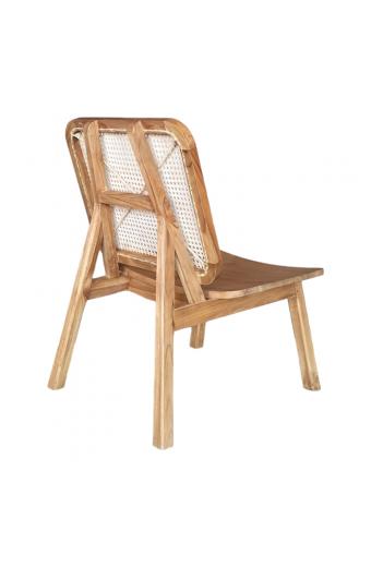 Πολυθρόνα Viborg pakoworld φυσικό teak ξύλο-φυσικό rattan 60x75x87εκ