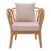 Πολυθρόνα Tania pakoworld φυσικό rattan-λευκό μαξιλάρι 76x76x76εκ