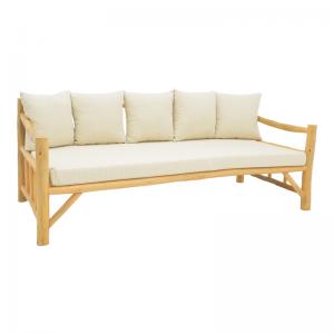 Καναπές Roziana pakoworld φυσικό teak ξύλο 210x100x80εκ