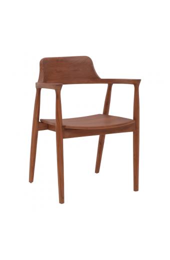 Πολυθρόνα Jambene pakoworld teak ξύλο σε καρυδί απόχρωση 57x54x79εκ