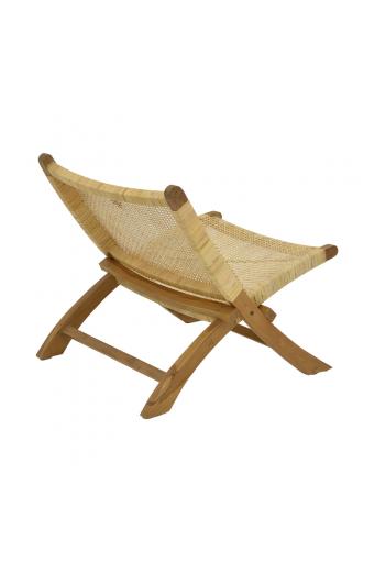 Πολυθρόνα Jerenze pakoworld φυσικό teak ξύλο-φυσικό rattan 65x78x68εκ