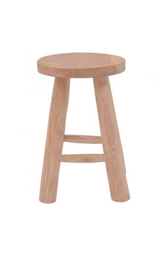 Σκαμπό Verenity pakoworld teak ξύλο σε φυσική απόχρωση Φ30x45εκ