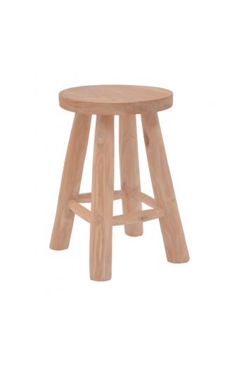 Σκαμπό Verenity pakoworld teak ξύλο σε φυσική απόχρωση Φ30x45εκ