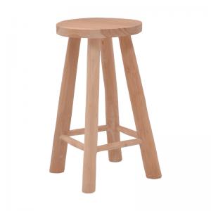 Σκαμπό Charloce pakoworld teak ξύλο σε φυσική απόχρωση Φ35x62εκ