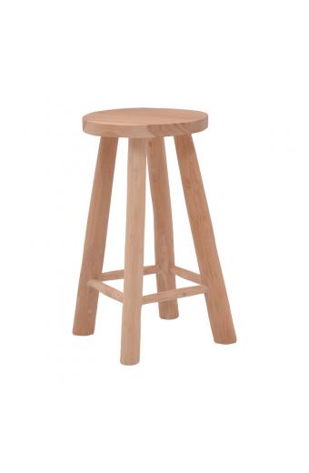 Σκαμπό Charloce pakoworld teak ξύλο σε φυσική απόχρωση Φ35x62εκ