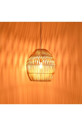 Φωτιστικό οροφής Irden Inart rattan σε φυσική απόχρωση Φ50x40εκ