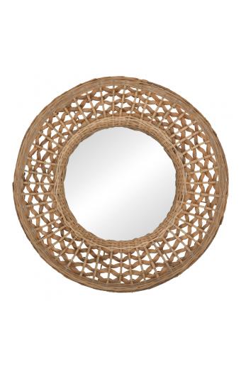 Καθρέπτης Mazun Inart  ξύλο σε φυσική απόχρωση Φ60x8εκ