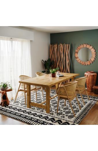 Τραπέζι Luxous pakoworld teak ξύλο σε φυσική απόχρωση 220x100x78εκ
