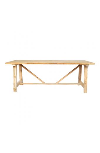 Τραπέζι Luxous pakoworld teak ξύλο σε φυσική απόχρωση 220x100x78εκ