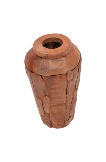 Διακοσμητικό βάζο Archean pakoworld teak ξύλο σε φυσική απόχρωση Φ30x80εκ
