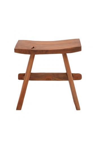 Σκαμπό Shogun pakoworld teak ξύλο σε φυσική απόχρωση 46x28x46εκ
