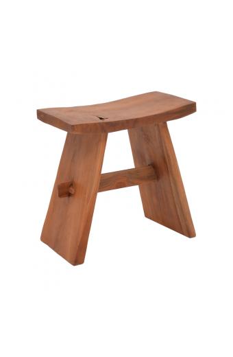 Σκαμπό Shogun pakoworld teak ξύλο σε φυσική απόχρωση 46x28x46εκ