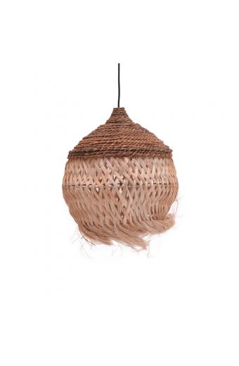 Φωτιστικό οροφής Fiorine Inart abaca σε φυσικό χρώμα Φ55x70εκ