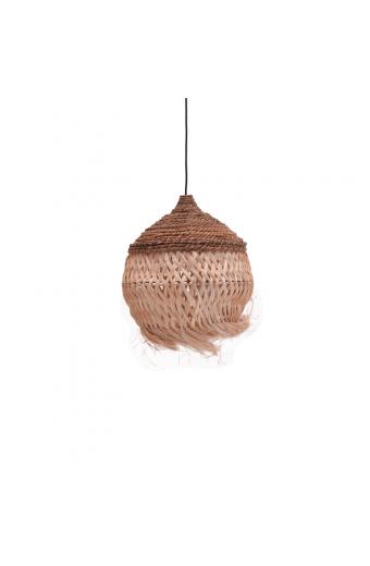 Φωτιστικό οροφής Fiorine Inart abaca σε φυσικό χρώμα Φ35x45εκ