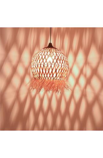 Φωτιστικό οροφής Marjione Inart sisal σε φυσικό χρώμα Φ45x55εκ