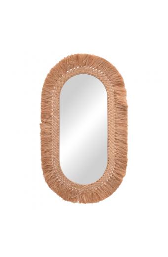Καθρέπτης Bohnile Inart sisal σε φυσικό χρώμα 70x4x120εκ