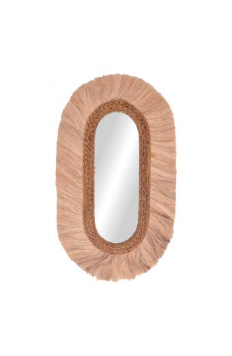 Καθρέπτης Nabore Inart abaca σε φυσικό χρώμα 55x4x96εκ