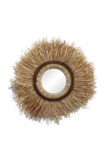 Καθρέπτης Tabrane Inart sisal σε φυσικό χρώμα Φ110x4εκ