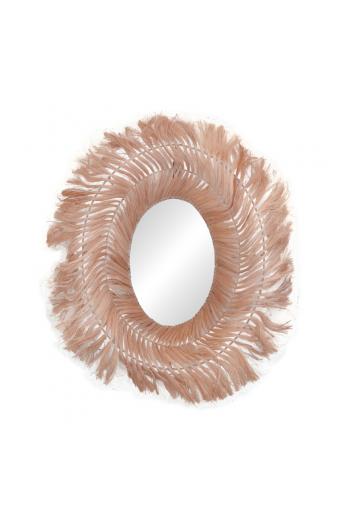 Καθρέπτης Tolle Inart abaca σε φυσικό χρώμα 65x85x17εκ
