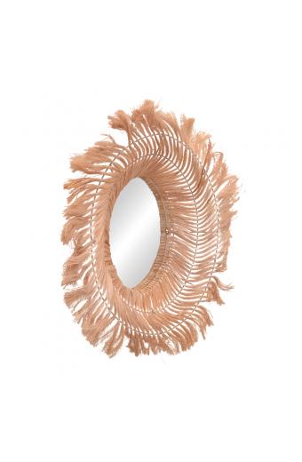 Καθρέπτης Tolle Inart abaca σε φυσικό χρώμα 65x85x17εκ