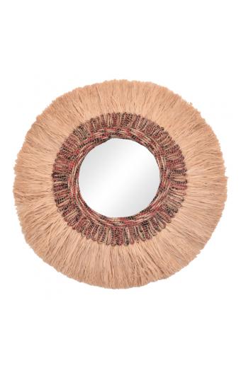 Καθρέπτης Paranome Inart sisal και abaca σε φυσικό χρώμα Φ115x4εκ