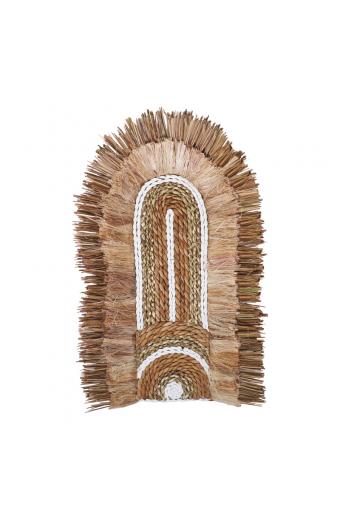 Διακοσμητικό τοίχου Earsy Inart seagrass σε φυσικό χρώμα 58x32x8εκ