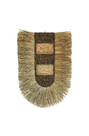 Διακοσμητικό τοίχου Baffen I Inart seagrass σε φυσικό χρώμα 60x85x10εκ