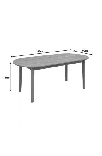 Τραπέζι Skyl pakoworld teak ξύλο σε φυσική απόχρωση 190x90x75εκ