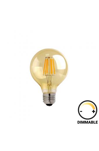 Λαμπτήρας LED G125 Bulb pakoworld dimmable 8W E27 amber
