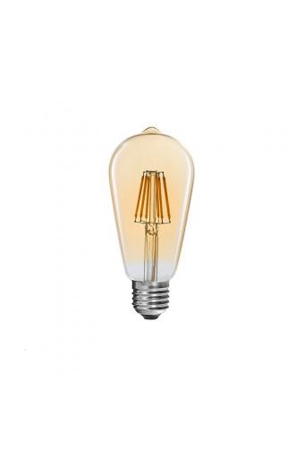 Λαμπτήρας LED ST64 Bulb pakoworld 4W 3000K E27 amber