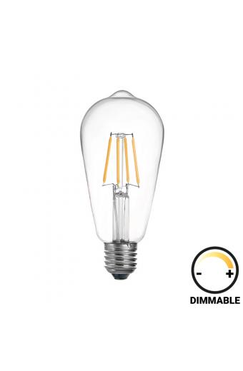 Λαμπτήρας LED ST64 Bulb pakoworld dimmable 4W E27 amber