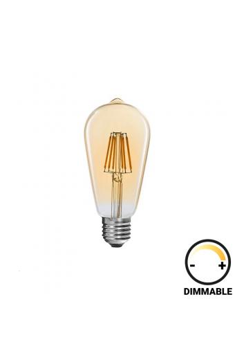 Λαμπτήρας LED ST64 Bulb pakoworld dimmable 8W E27 amber