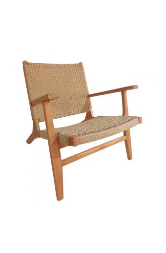 Πολυθρόνα Crosy pakoworld teak ξύλο σε φυσική απόχρωση 71x81x75εκ