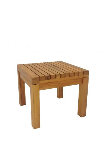 Τραπεζάκι ξαπλώστρας Poly pakoworld teak ξύλο σε φυσική απόχρωση 35x35x30εκ