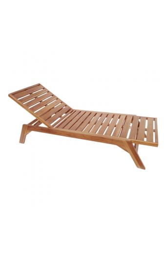 Ξαπλώστρα Melop pakoworld teak ξύλο σε φυσική απόχρωση 200x70x35εκ