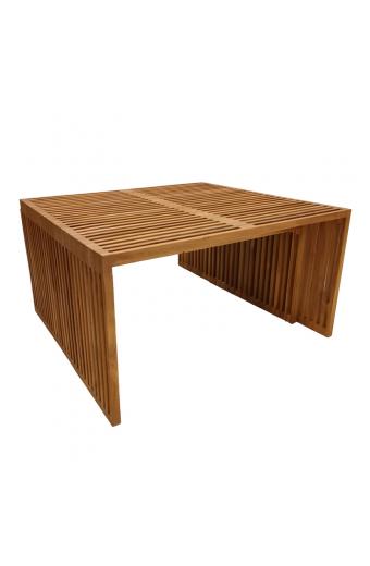 Τραπέζι Tinnie I pakoworld σετ 2τεμ teak ξύλο σε φυσική απόχρωση