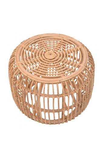 Σκαμπό Rajesty pakoworld rattan σε φυσική απόχρωση Φ60x46εκ