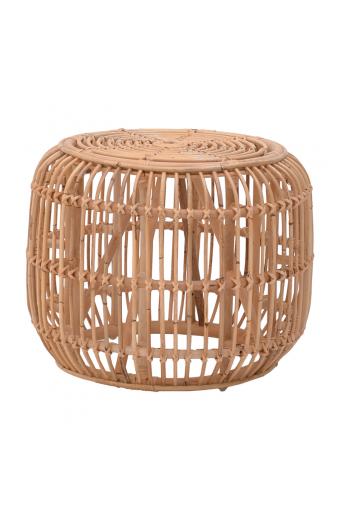 Σκαμπό Rajesty pakoworld rattan σε φυσική απόχρωση Φ60x46εκ