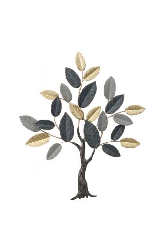 Διακοσμητικό τοίχου Oliver Inart μέταλλο σε χρυσή-μαύρη-γκρι απόχρωση 71.5x84.5x4εκ