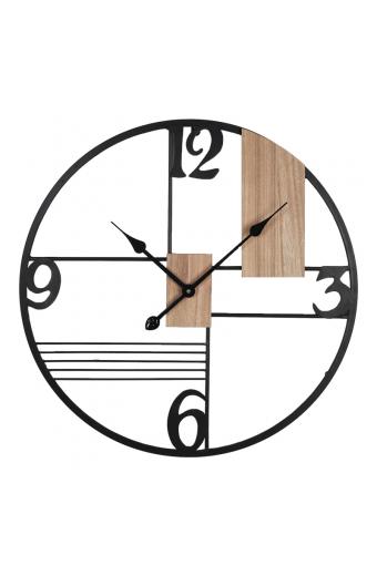 Ρολόι τοίχου Quarta Inart μέταλλο σε μαύρη απόχρωση 60x2.5x60εκ