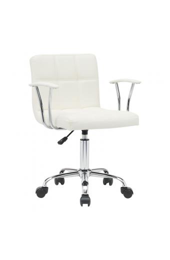 Καρέκλα γραφείου Buleco pakoworld pu σε λευκή απόχρωση 56x46x74-86εκ