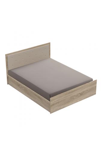Κρεβάτι διπλό Vita Plus pakoworld σε sonoma απόχρωση 160x200εκ