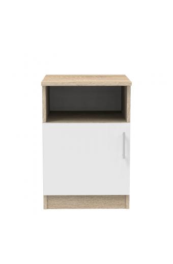 Κομοδίνο Galdi pakoworld σε sonoma-λευκή απόχρωση 40x45x60εκ