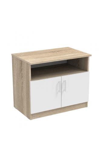 Ντουλάπι χαμηλό Galdow pakoworld σε sonoma-λευκή απόχρωση 80x45x60εκ