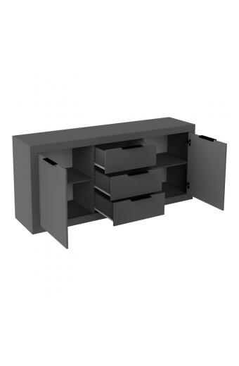 Μπουφές Doha pakoworld σε ανθρακί απόχρωση 180x45x80.5εκ