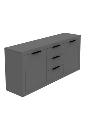 Μπουφές Doha pakoworld σε ανθρακί απόχρωση 180x45x80.5εκ
