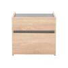 Κομοδίνο Comcie pakoworld σε φυσικό με γκρι απόχρωση 50x42x45.5εκ