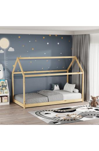 Παιδικό κρεβάτι Nino τ. Montessori pakoworld ξύλο πεύκου σε φυσική απόχρωση 90x190εκ